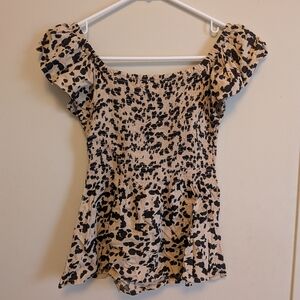 Japna Black and Cream Patterned Blouse Size XS